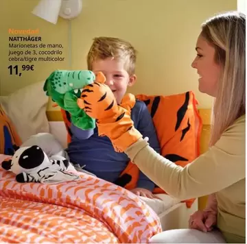 Oferta de Natthäger - Marionetas De Mano, Juego De 3, Cocodrilo Cebra/tigre Multicolor por 11,99€ en IKEA