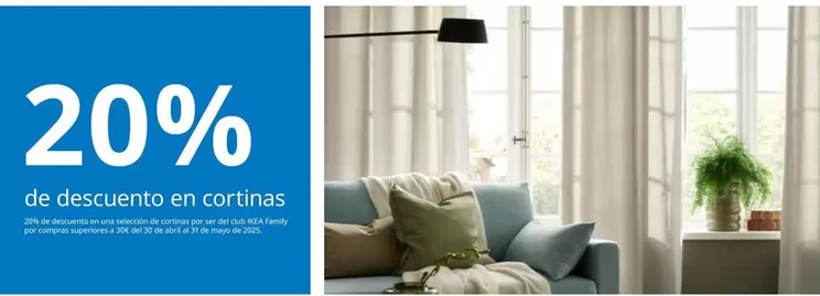 Oferta de 20% De Descuento En Cortinas en IKEA