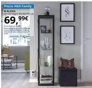 Oferta de Blaliden - Vitrina Negro 35x32x151x Cm por 69,99€ en IKEA