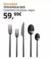 Oferta de Stockholm - 2025 Cubertería 24 Piezas, Negro por 59,99€ en IKEA
