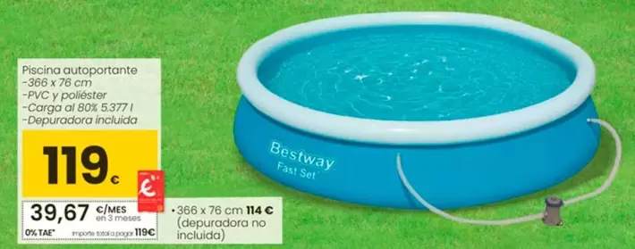 Oferta de Bestway - Piscina Autoportante por 119€ en Eroski