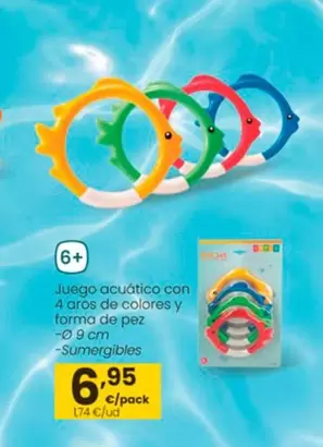 Oferta de Intex - Juego Acuático Con 4 Aros De Colores Y Forma De Pez por 6,95€ en Eroski