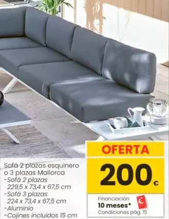 Oferta de Sofá 2 Plazas Esquinero O 3 Plazas Mallorca por 200€ en Eroski