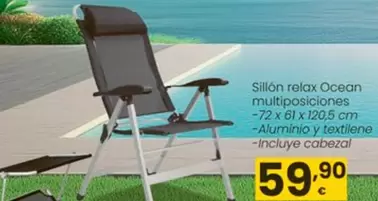 Oferta de Sillon Relax Ocean Multiposiciones por 59,9€ en Eroski