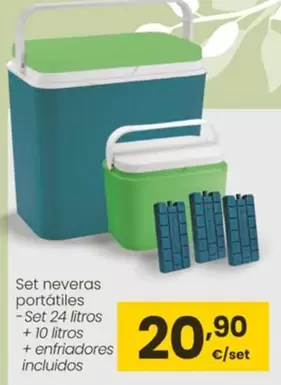 Oferta de Set Neveras Portátiles por 20,9€ en Eroski