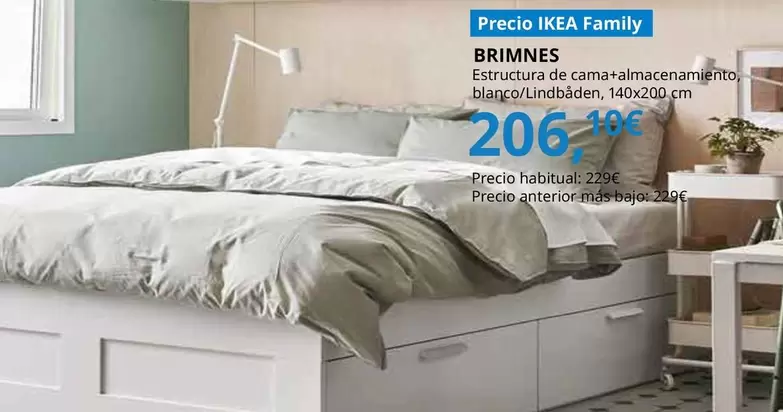 Oferta de Brimnes Estructura De Cama Con Almacenaje, Blanco/luröy por 206,1€ en IKEA