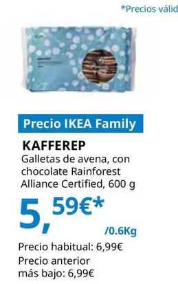 Oferta de Kafferep - Galletas De Avena, Con Chocolate Rainforest Alliance Certified por 5,59€ en IKEA