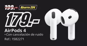 Oferta de Airpods 4 por 179€ en MediaMarkt