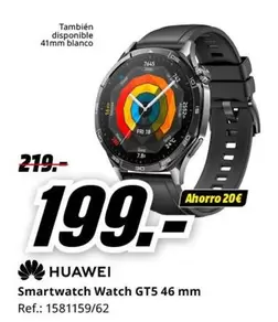 Oferta de Huawei - Smartwatch Watch Gt5 46 Mm por 199€ en MediaMarkt
