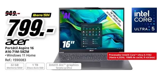 Oferta de Acer -  - por 799€ en MediaMarkt
