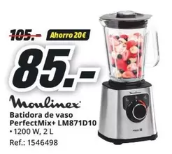 Oferta de Moulinex - Batidora De Vaso PerfectMix+ LM871D10 por 85€ en MediaMarkt