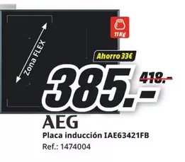 Oferta de AEG - Placa Inducción Iae63421fb por 385€ en MediaMarkt