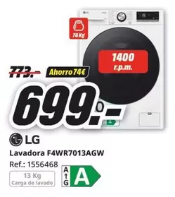 Oferta de LG - Lavadora F4wr7013agw por 699€ en MediaMarkt
