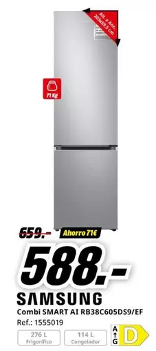 Oferta de Samsung - Combi Smart AT RB38CG05DS9/EF por 588€ en MediaMarkt