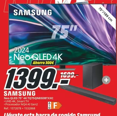Oferta de Samsung - Qled 4k Neo Qled 4k por 1399€ en MediaMarkt