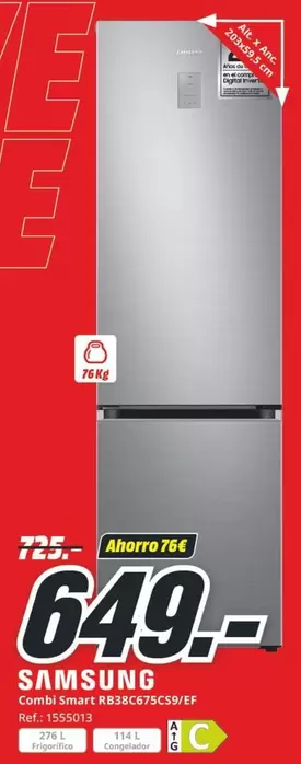 Oferta de Samsung - Smart Tv 75" A5C75S9VFE por 649€ en MediaMarkt