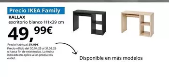 Oferta de Kallax - Escritorio, Blanco por 49,99€ en IKEA