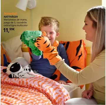 Oferta de Natthäger - Marionetas De Mano, Juego De 3, Cocodrilo Cebra/tigre Multicolor por 11,99€ en IKEA