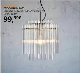 Oferta de Stockholm - 2025 Lámpara De Techo, Vidrio/chapado En Latón por 99,99€ en IKEA