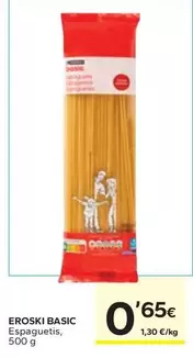 Oferta de Eroski Basic - Espaguetis por 0,65€ en Caprabo