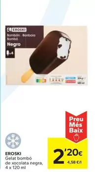 Oferta de Eroski - Gelat Bombo De Xocolata Negra por 2,2€ en Caprabo