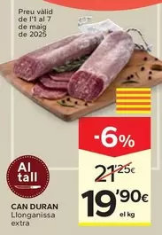 Oferta de Can Duran - Llonganissa Extra por 19,9€ en Caprabo
