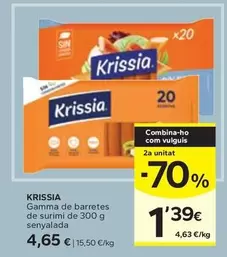 Oferta de Krissia - Gamma De Barretes De Surimi por 4,65€ en Caprabo