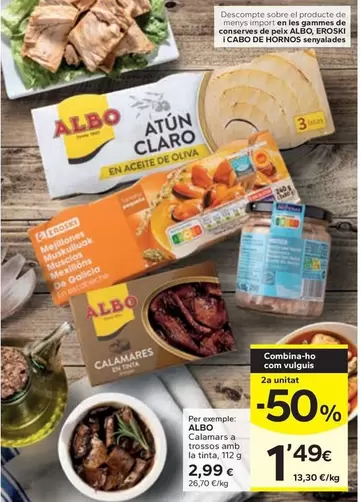 Oferta de Albo - Calamars A Trossos Amb La Tinta por 2,99€ en Caprabo
