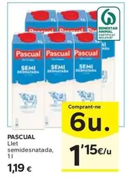 Oferta de Llet Semidesnatada por 1,19€ en Caprabo
