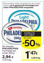 Oferta de Philadelphia - Formatge Per Untar por 2,94€ en Caprabo