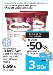 Oferta de Häagen-Dazs - Gelat De Vainilla Amb Nous De Macadamia por 6,99€ en Caprabo