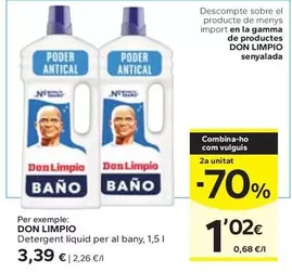 Oferta de Don Limpio - Detergent Liquid Per Al Bany por 3,39€ en Caprabo
