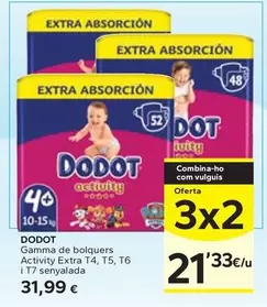Oferta de Dodot - Gamma De Bolquers Activity Extra T4/ T5/ T6 I T7 Senyalada por 31,99€ en Caprabo