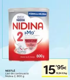 Oferta de Nestlé - Llet De Continuació Nidina 2 por 15,95€ en Caprabo