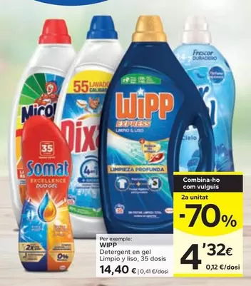 Oferta de Wipp - Detergent En Gel Limpio Y Liso por 14,4€ en Caprabo