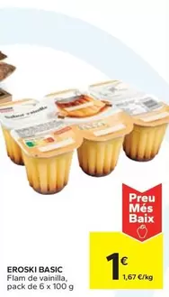 Oferta de Eroski Basic - Flam De Vanilla por 1€ en Caprabo
