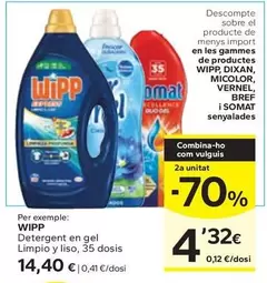 Oferta de Wipp - Detergent En Gel Limpio Y Liso por 14,4€ en Caprabo