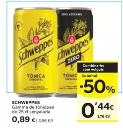 Oferta de Schweppes - Gamma De Toniques por 0,89€ en Caprabo