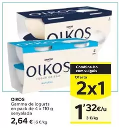 Oferta de OIKOS - Gamma De Iogurts En Pack De 4 X 110 G Senyalada por 2,64€ en Caprabo