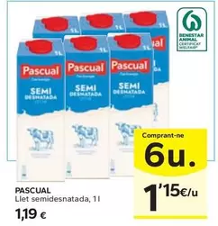 Oferta de Llet Semidesnatada por 1,19€ en Caprabo