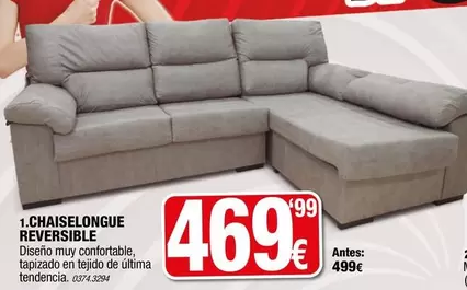 Oferta de Chaiselongue Reversible por 469,99€ en Rapimueble