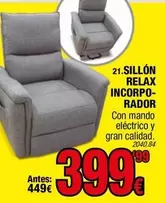 Oferta de Relax - Sillon  Incorpo-rador por 399,99€ en Rapimueble
