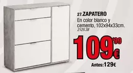 Oferta de Blanco - Zapatero En Color  Y Cemento por 109,99€ en Rapimueble