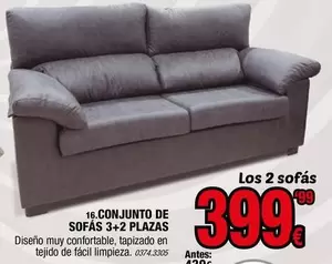 Oferta de 16 Conjunto De Sofas 3+2 Plazas por 399€ en Rapimueble