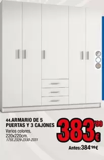 Oferta de Armario De 5 Puertas Y 3 Cajones por 383,99€ en Rapimueble