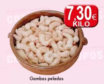 Oferta de Gambas Peladas por 7,3€ en Congelados Copos