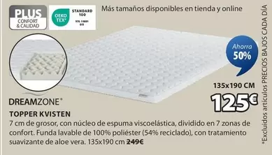 Oferta de Dreamzone - Topper Kvisten por 125€ en JYSK