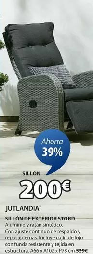 Oferta de Sillon De Exterior Stord por 200€ en JYSK