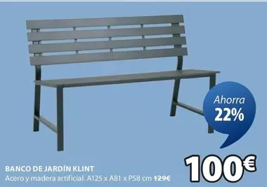 Oferta de Banco De Jardín Klint por 100€ en JYSK