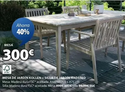 Oferta de Mesa De Jardín Rollen + Silla De Jardín por 300€ en JYSK